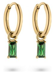 S.Oliver Kolczyki-kreole z kamieniami ozdobnymi rozmiar: onesize. Zielone kolczyki S.Oliver, szklane. Za 86.99 zł.