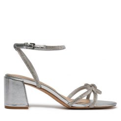 Sandały Aldo. Szare sandały Aldo, bez wzorów, bez obcasa, na słupku, bez zapięcia. Za 319.99 zł.
