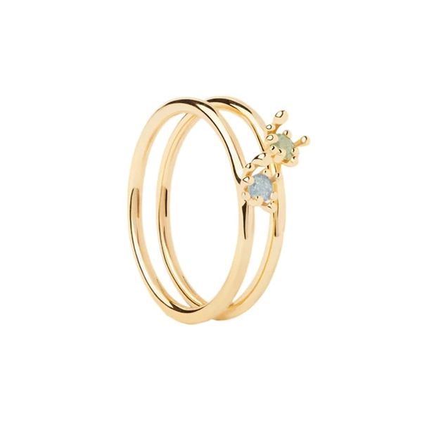 P D Paola Pierścionek Color - 925 sterling silver i srebro i pozłacany Pierścionki 1 ct Damski. Szare pierścionki P D Paola, z cyrkonią, pozłacane. Za 357.99 zł.