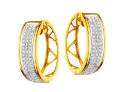 Kolczyki z żółtego złota z diamentami - koła - 0,30 ct - próba 585. Żółte kolczyki Apart, z diamentem, złote. Za 5,190.00 zł.