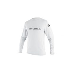 Koszulka do sportów wodnych ONEILL Basic Skins długi rękaw. Białe bluzki O'Neill, bez wzorów, sportowe, bez kołnierzyka, bez ramiączek. Za 201.00 zł.