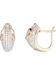 CARATELLI Złote kolczyki-wkrętki "Ma Panthère" z diamentami rozmiar: onesize. Niebieskie kolczyki CARATELLI, z diamentem, złote. Za 4,736.95 zł.