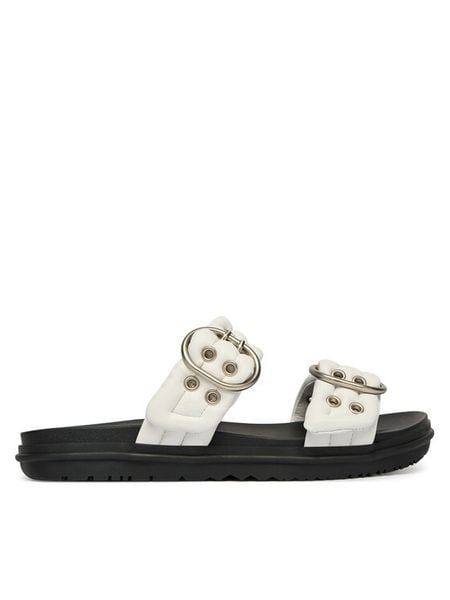 EMU Australia Klapki Bondi Buckle 2.0 W13306 Biały. Białe klapki EMU Australia, bez wzorów, ze skóry, bez obcasa. Za 289.99 zł.