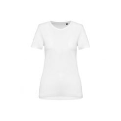 Damska koszulka z suprima z okrągłym dekoltem Kariban Premium. Białe koszulki sportowe KARIBAN, bez wzorów, z bawełny, bez ramiączek. Za 125.50 zł.