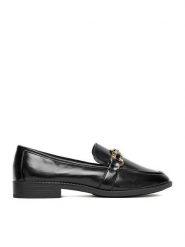 JENNY Lordsy CEO-CD24019-3 Czarny. Czarne lordsy Jenny, bez wzorów, z materiału, bez obcasa, bez zapięcia. Za 129.99 zł.