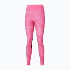 Legginsy damskie Mizuno Printed. Czerwone legginsy Mizuno, l, bez wzorów, z elastanu, do biegania. Za 149.99 zł.