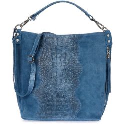Shopperka skórzana BELTIMORE W10 jeansowa. Shopper bez wzorów, z jeansu, bez dodatków. Za 241.99 zł.