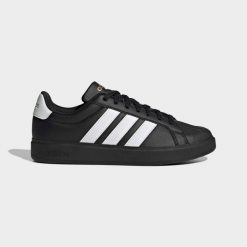 Sneakersy damskie ADIDAS Street Talk. Czarne obuwie sportowe Adidas, z gumy, bez zapięcia. Za 289.99 zł.
