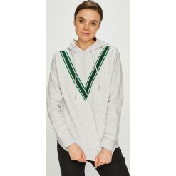 Vero Moda - Bluza. Szare bluzy Vero Moda, l, z aplikacjami, z bawełny, z kapturem. W wyprzedaży za 89.90 zł.