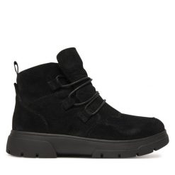 Botki Caprice. Czarne botki Caprice, bez wzorów, bez obcasa, na płaskiej podeszwie, bez zapięcia. Za 589.99 zł.