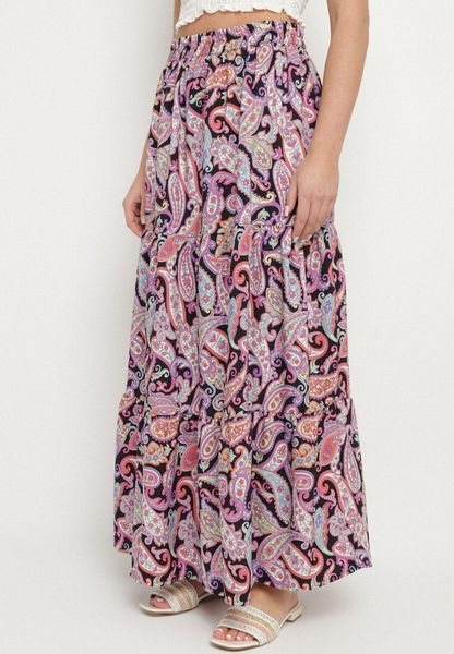 Fioletowa Rozkloszowana Spódnica z Wysokim Stanem ze Wzorem Paisley Nevrisa. Fioletowe spódnice Born2be, na co dzień, l, bez wzorów, eleganckie, maxi, proste. Za 59.99 zł.