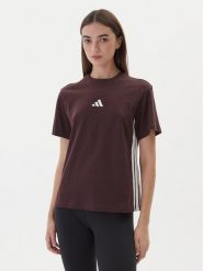Adidas T-Shirt Essentials 3-Stripes JX7621 Brązowy Regular Fit. Brązowe t-shirty Adidas, xl, bez wzorów, z bawełny, bez kołnierzyka, bez ramiączek. Za 119.99 zł.
