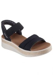 Sandały SKECHERS BOBS SUN RAY Czarny. Czarne sandały Skechers, bez wzorów, z materiału, bez obcasa, bez zapięcia. Za 289.99 zł.