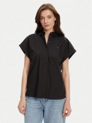Tommy Hilfiger Koszula WW0WW45897 Czarny Relaxed Fit. Czarne koszule TOMMY HILFIGER, bez wzorów, z bawełny, bez kołnierzyka, bez ramiączek. Za 389.99 zł.
