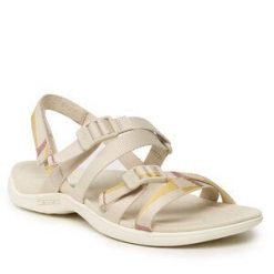 Sandały Merrell. Brązowe sandały Merrell, bez wzorów, bez obcasa, na płaskiej podeszwie, bez zapięcia. Za 269.99 zł.