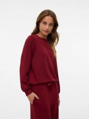 Vero Moda Bluza w kolorze bordowym rozmiar: XS. Czerwone bluzy sportowe Vero Moda, xs, bez wzorów, bez kaptura. Za 87.45 zł.