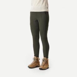 Legginsy trekkingowe damskie Forclaz Travel 500. Zielone legginsy SIMOND, m, bez wzorów, z elastanu. Za 149.99 zł.