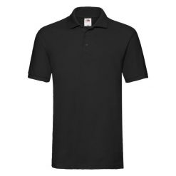 Koszulka Polo Premium Unisex Dla Dorosłych. Czarne koszulki polo FRUIT OF THE LOOM, xl, bez wzorów, bez kołnierzyka, bez ramiączek. Za 96.99 zł.