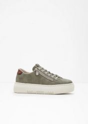 Sneakersy marki Rieker na platformie. Zielone obuwie sportowe bonprix, bez zapięcia. Za 299.99 zł.