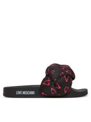 LOVE MOSCHINO Klapki JA28312G0MIW100C Czarny. Czarne klapki Love Moschino, bez wzorów, z materiału, bez obcasa. Za 439.99 zł.