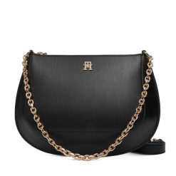 Torebka Tommy Hilfiger. Czarne torebki klasyczne TOMMY HILFIGER, bez wzorów, bez dodatków. Za 649.99 zł.