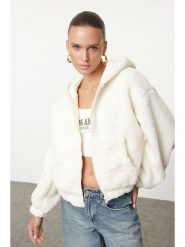 Trendyol Bluza w kolorze kremowym rozmiar: M. Brązowe bluzy sportowe Trendyol, m, bez wzorów, bez kaptura. Za 131.12 zł.