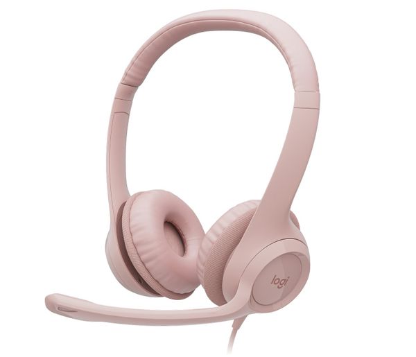 Logitech H390 USB Różowy. Czerwone szorty Logitech, bez wzorów. Za 159.00 zł.