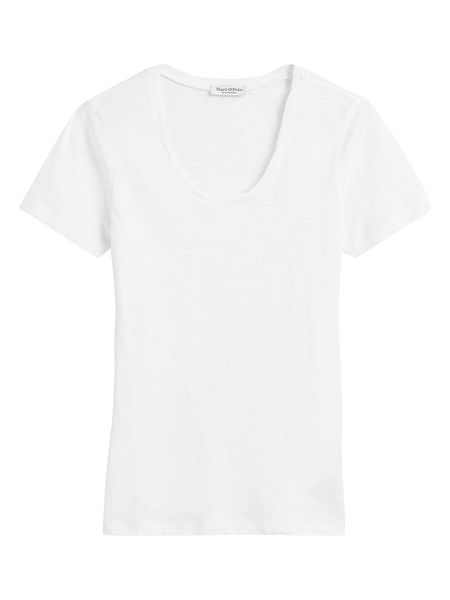Marc O´Polo Koszulka w kolorze białym rozmiar: M. Białe bluzki m, bez wzorów, z bawełny, bez kołnierzyka, bez ramiączek. Za 104.89 zł.
