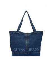 Guess Jeans Torebka M4BZ67 D5RH0 Niebieski. Niebieskie shopper Guess Jeans, z aplikacjami, z jeansu, bez dodatków. Za 149.99 zł.