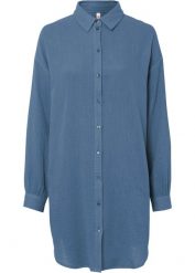 Długa bluzka muślinowa oversize. Czerwone bluzki bonprix, bez wzorów, bez kołnierzyka, bez ramiączek. Za 114.99 zł.