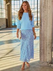 LA Angels Spódnica w kolorze błękitno-niebieskim rozmiar: M. Niebieskie spódnice LA Angels, na co dzień, m, bez wzorów, maxi, proste. Za 130.99 zł.