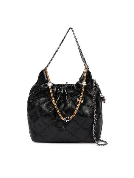 Tory Burch Torebka Fleming 164022 Czarny. Czarne torebki klasyczne Tory Burch, bez wzorów, ze skóry, bez dodatków. Za 2,699.00 zł.