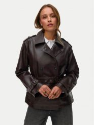 Vero Moda Kurtka z imitacji skóry Gabby 10348783 Brązowy ciemny Regular Fit. Brązowe kurtki Vero Moda, xs, bez wzorów, ze skóry, bez kaptura. Za 319.99 zł.
