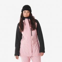 Kurtka narciarska i snowboardowa damska Quechua 500 long. Czarne kurtki narciarskie DREAMSCAPE, l, bez wzorów, z materiału, bez kaptura, narciarskie. Za 299.99 zł.