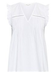 MOSS COPENHAGEN Top "Dotten" w kolorze białym rozmiar: M. Białe topy Moss Copenhagen, m, bez wzorów, z bawełny, bez kołnierzyka, bez ramiączek. Za 179.95 zł.