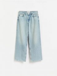 Jeansy straight fit - niebieski. Niebieskie jeansy Reserved, bez wzorów. Za 179.99 zł.