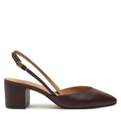Sandały Tommy Hilfiger. Czerwone sandały TOMMY HILFIGER, bez wzorów, bez obcasa, na słupku, bez zapięcia. Za 569.99 zł.