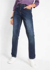 Dżinsy Straight Mid Waist, ze stretchem. Niebieskie jeansy bonprix, bez wzorów. Za 127.99 zł.