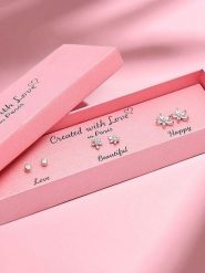 Created with Love 3-częściowy zestaw kolczyków-wkrętek "Sky" z cyrkoniami rozmiar: onesize. Szare kolczyki Created with Love, z cyrkonią, srebrne. Za 56.99 zł.