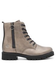 Remonte Botki D8671-91 Srebrny. Szare botki Remonte, bez wzorów, ze skóry, bez obcasa, na płaskiej podeszwie, bez zapięcia. Za 479.99 zł.