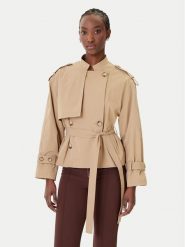 Rinascimento Płaszcz przejściowy CFC0124670003 Beżowy Regular Fit. Brązowe płaszcze Rinascimento, s, bez wzorów, z syntetyku, bez kaptura. Za 709.99 zł.