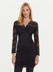 Morgan Sukienka koktajlowa 252-RENEE Czarny Slim Fit. Czarne sukienki Morgan, bez wzorów, z syntetyku, wizytowe, bez kołnierzyka, bez ramiączek. Za 359.99 zł.