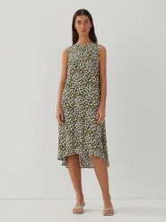 Someday Sukienka "Queilo" w kolorze khaki ze wzorem rozmiar: 36. Brązowe sukienki someday., na co dzień, bez wzorów, z wiskozy, bez kołnierzyka, bez ramiączek, midi, proste. Za 241.45 zł.