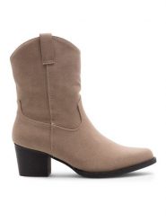 Jenny Fairy Kowbojki EMILY HY2219-4 Beżowy. Brązowe botki Jenny Fairy, bez wzorów, z syntetyku, bez obcasa, na słupku, bez zapięcia. Za 149.99 zł.