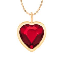 Naszyjnik z zawieszką Icons z czerwonym kryształem. Czerwone naszyjniki Lilou, z kryształem, pozłacane. Za 258.00 zł.