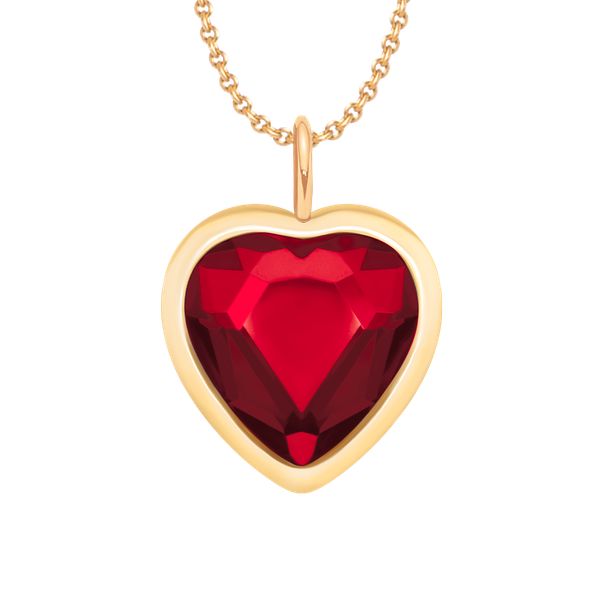 Naszyjnik z zawieszką Icons z czerwonym kryształem. Czerwone naszyjniki Lilou, z kryształem, pozłacane. Za 258.00 zł.