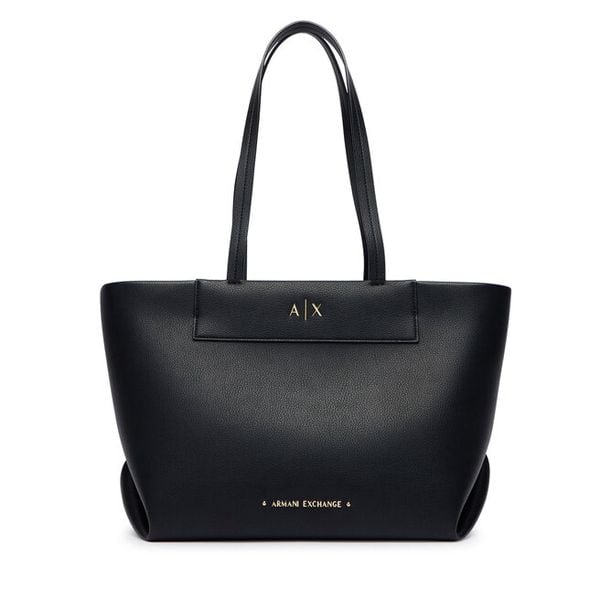 Torebka Armani Exchange. Czarne shopper Armani Exchange, bez wzorów, bez dodatków. Za 654.99 zł.