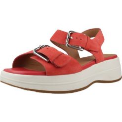 Sandały GEOX D SPHERICA ECUB 3 S Czerwony. Czerwone sandały Geox, bez wzorów, ze skóry, bez obcasa, bez zapięcia. Za 493.99 zł.