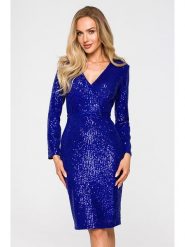 Made of emotion Sukienka w kolorze niebieskim rozmiar: M. Niebieskie sukienki Made Of Emotion, m, bez wzorów, bez kołnierzyka, bez ramiączek, mini. Za 222.99 zł.