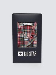 Piżama dwuczęściowa bawełniana w kratę biało-czerwona Senmunis 100. Białe koszule nocne Big Star, l, bez wzorów, z bawełny, klasyczne, bez ramiączek. Za 279.99 zł.